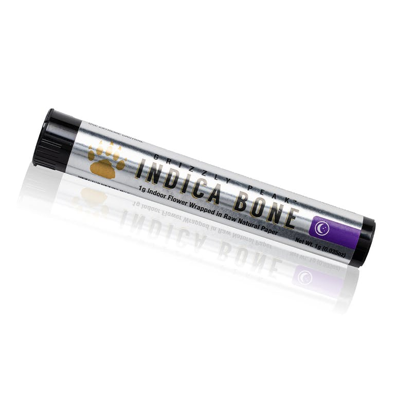 Grizzly Peak Infused Preroll 1g Indica Bone $12